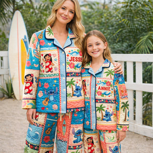 Cute Blue Pup Family Pajama Set - Personalized Gifts 05nadh270826