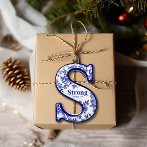 Scripture Initial Christmas Ornament - Personalized Gifts For Christian 01HYLU170925-Homacus
