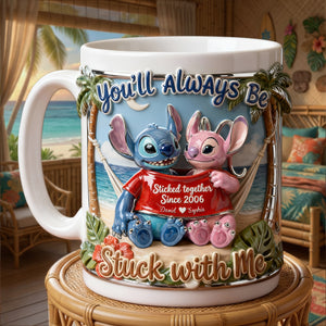 Playful Cute Couple In One Shirt Coffee Mug, Personalized Gifts For Couple 03qhlu220126-Homacus
