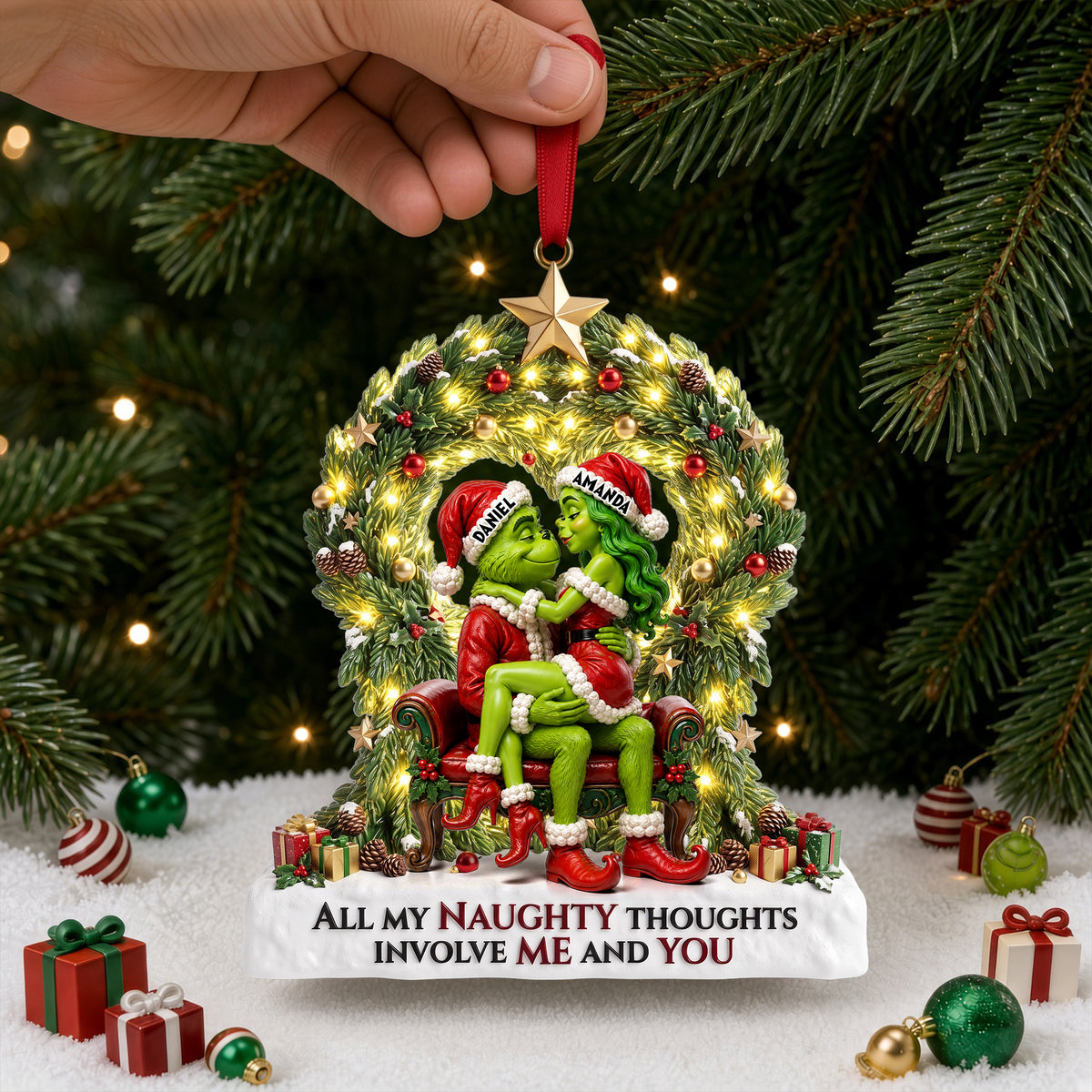 Naughty Couple Christmas Ornament - Personalized Gifts For Couple Christmas Ornament 02NALU220926-Homacus
