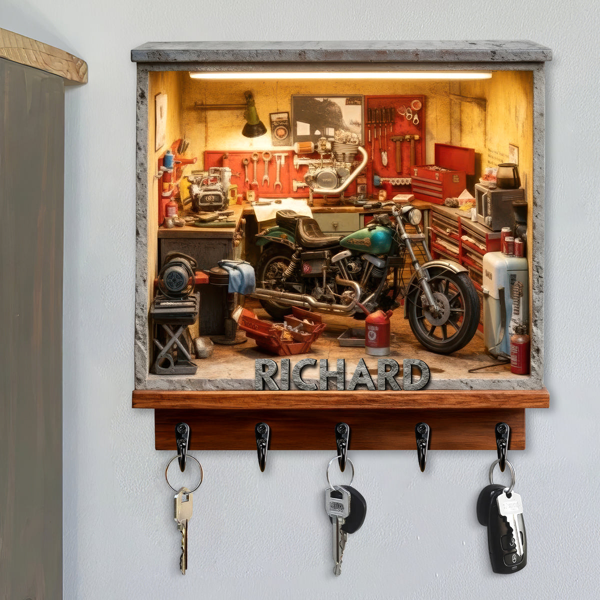 Garage Key Hanger - Personalized Gifts For Bikers 03toqn171225-Homacus