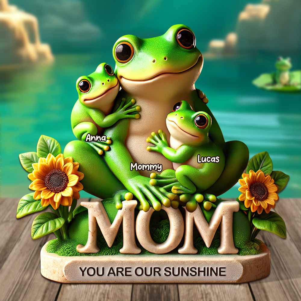 Frog Mom Plaque - Personalized Gift For Mom 03HUPU190425-Homacus