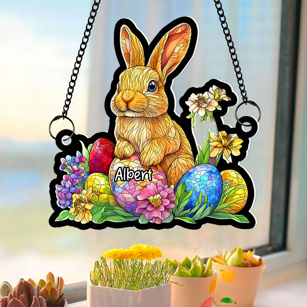 Gifts For Easter's Day Acrylic Suncatcher Rabbit Eggs 03xqqn180125-Homacus