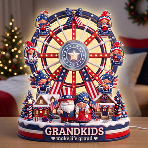 USA Gnome Grandkids Ferris Wheel Acrylic Light Box - Personalized Gifts For Christmas 02paqn270826
