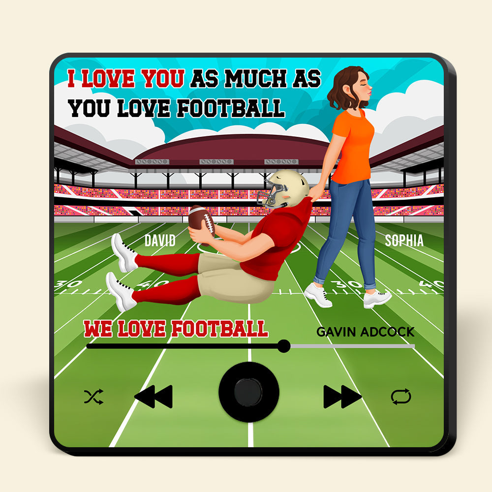 Personalized Gifts For Football Lover Music & Photo Fridge Magnet Couple Football 04XQDT111224PA-Homacus