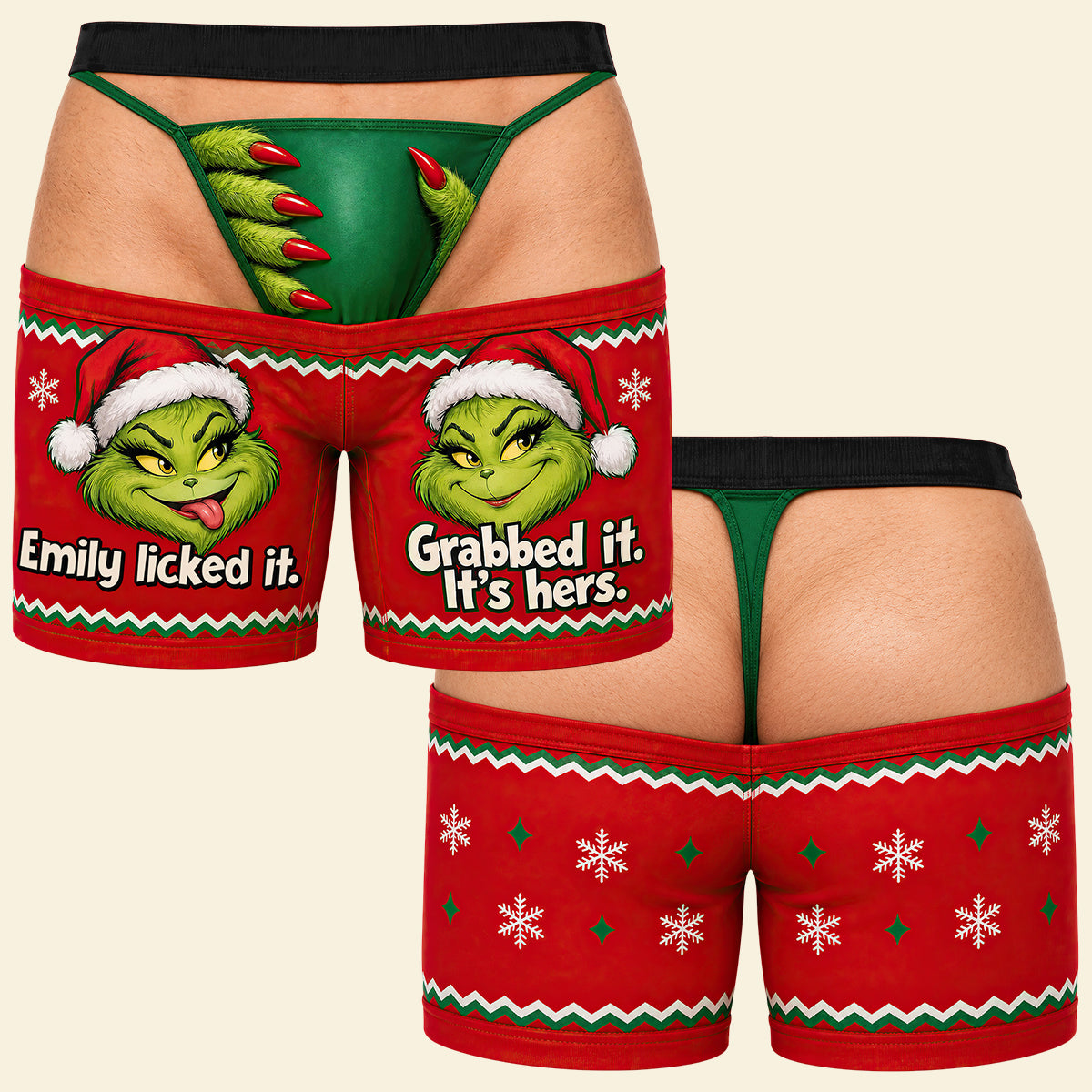 Furry Naughty Couple Men's Boxers - Personalized Christmas Gifts For Him 01hadt231026-Homacus