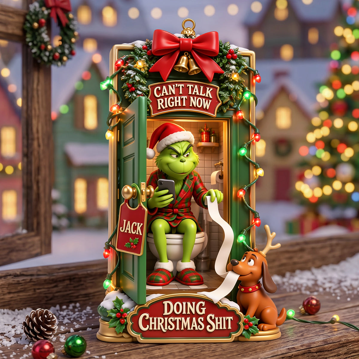 Funny Green Potty Ornament - Personalized Christmas Gifts 01hata240826-Homacus