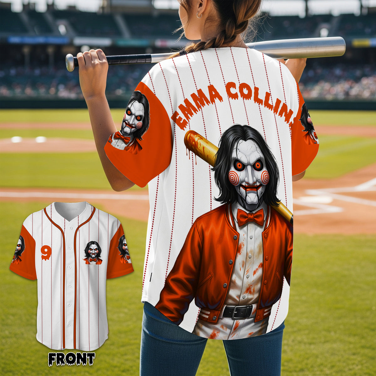 Horror Slashers Baseball Jersey Shirt - Personalized Gifts For Horror Lovers 06PGLU080925-Homacus
