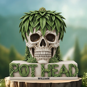 Pot Skull Head Acrylic Plaque Personalized Gifts For Smoker 05NAQN030625-Homacus
