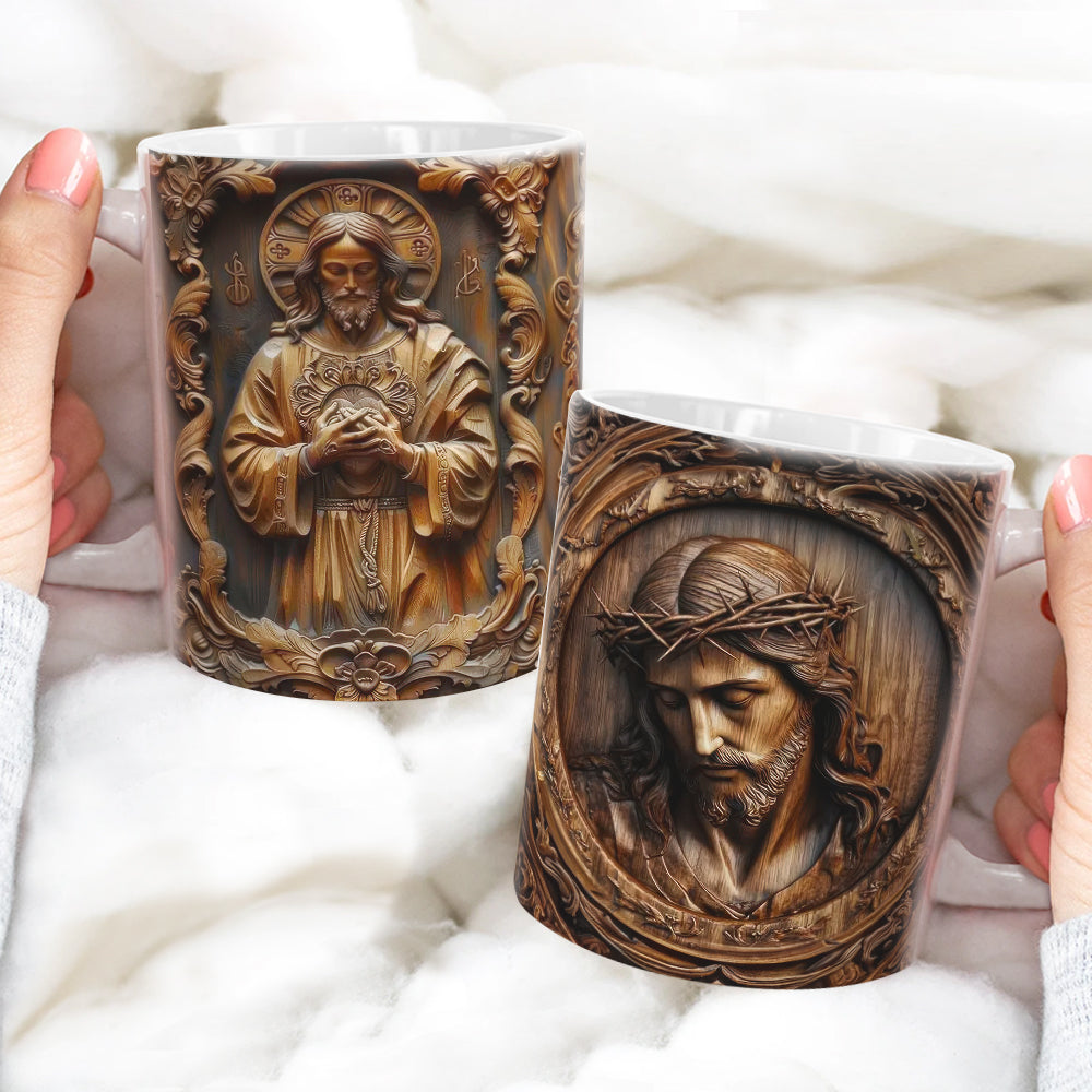 Gifts For Christian Coffee Mug Jesus Sacred Heart 05XQLU230125-Homacus