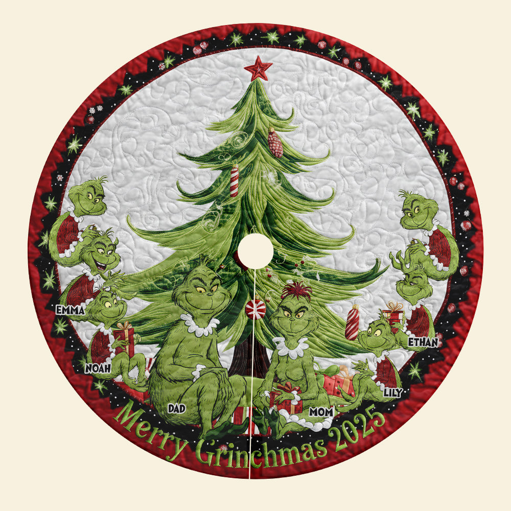 Funny Family Christmas Personalized Quilted Tree Skirt 03TGDT250925-Homacus