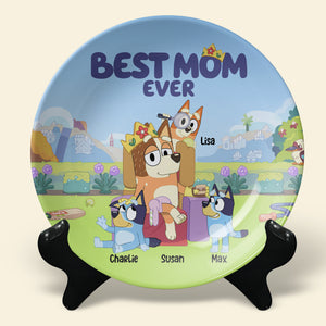 Personalized Gifts For Mom Ceramic Round Plate 03natn040425 Best Mom Ever-Homacus