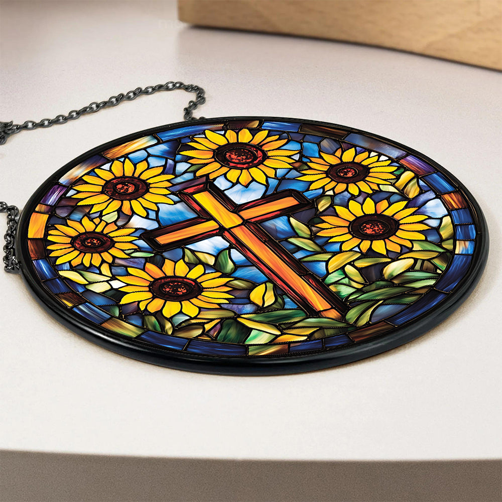 Personalized Gifts For Christian Stained Glass Christ Sunflower 01HUDT050325-Homacus