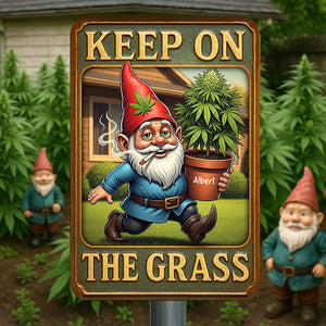 Smoking Gnome Metal Sign – Personalized Gifts For Weed Lovers 06toqn160625-Homacus