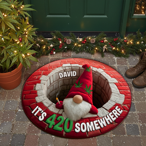 Chill Gnome Weed Round Mat - Personalized Christmas Gifts For Stoners 04TOLU220925-Homacus