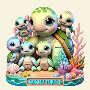 Turtle Mama Plaque - Personalized Christmas Gifts For Mom 03qhtn030425-Homacus