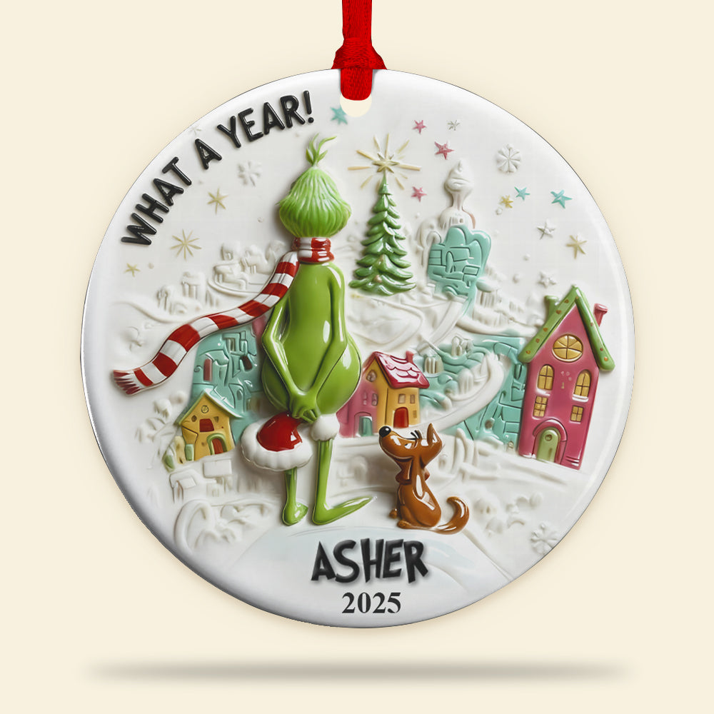 A Year To Look Back Round Ceramic Ornament - Personalized Christmas Gifts For Family & Friends 01qhqn121125-Homacus