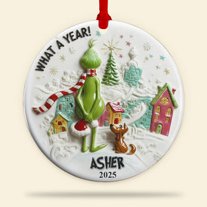 A Year To Look Back Round Ceramic Ornament - Personalized Christmas Gifts For Family & Friends 01qhqn121125-Homacus