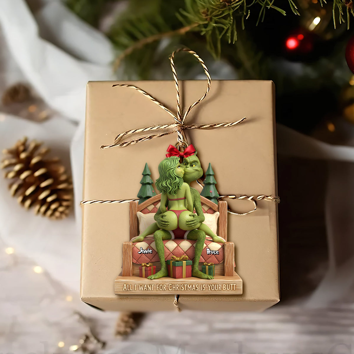 Cheeky Couple Christmas Ornament Personalized Gifts For Couple 07OHLU211125-Homacus