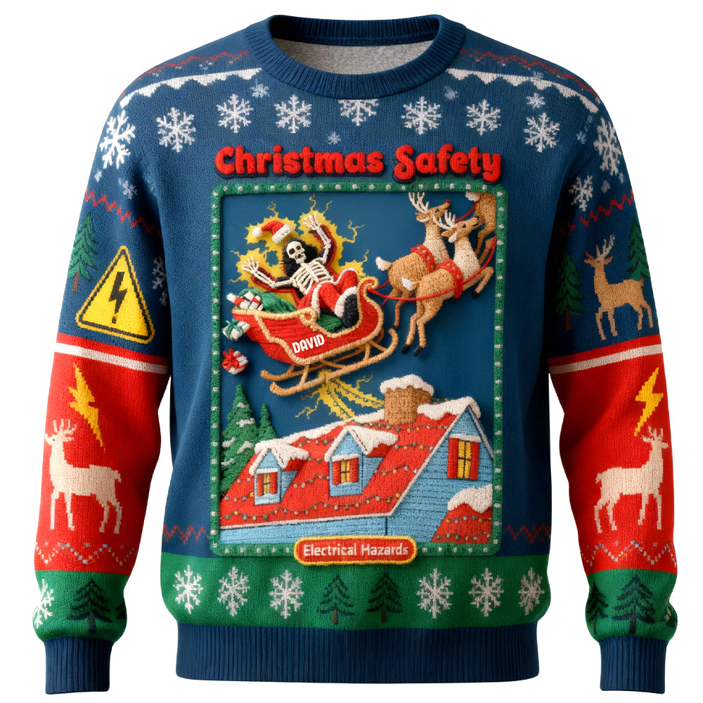 Creepy Fun Santa Electric Shock Ugly Sweater, Personalized Gifts For Christmas 05qhtn041125-Homacus