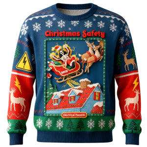 Creepy Fun Santa Electric Shock Ugly Sweater, Personalized Gifts For Christmas 05qhtn041125-Homacus