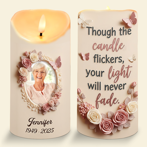Eternal Memory Glow LED Candle - Custom Photo Human Memorial Gifts 05pgpu110725-Homacus