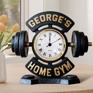 Home Gym Desk Clock Plaque - Personalized Gifts for Gym Lovers 03toqn260525-Homacus