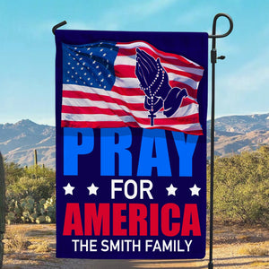 Personalized Gifts For Family Garden Flag Pray For America Flag 04ACDT170724-Homacus