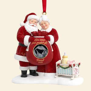 Santa Claus Custom Photo Gifts For Pregnancy Christmas Ornament 05kitn161025-Homacus
