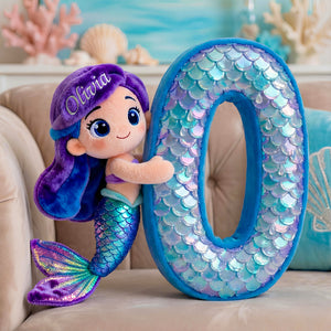 Mermaid Alphabet Pillow Personalized Gifts For Kids 03TGDT151225-Homacus