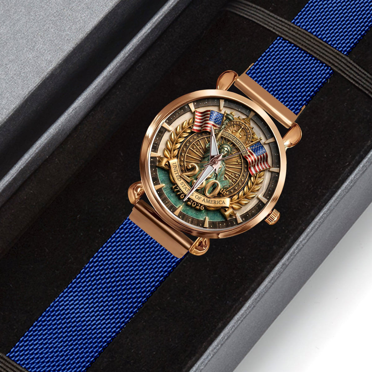 America 250th Anniversary Mesh Strap Quartz - Personalized Gifts 04paqn300126-Homacus