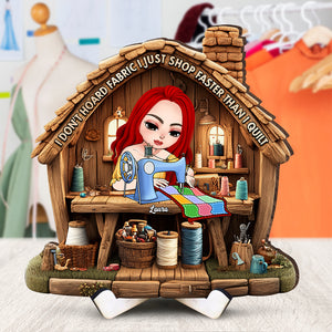 Personalized Gifts For Sewing Lovers Wood Sign, I Just Shop Faster Than I Quilt 04TGQN240325HH-Homacus