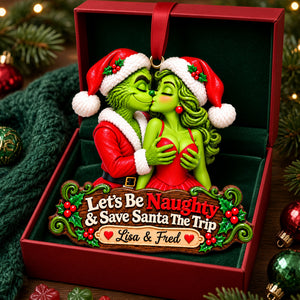 Mischievous Couple Christmas Ornament - Personalized Gifts For Couple 07tylu300926-Homacus