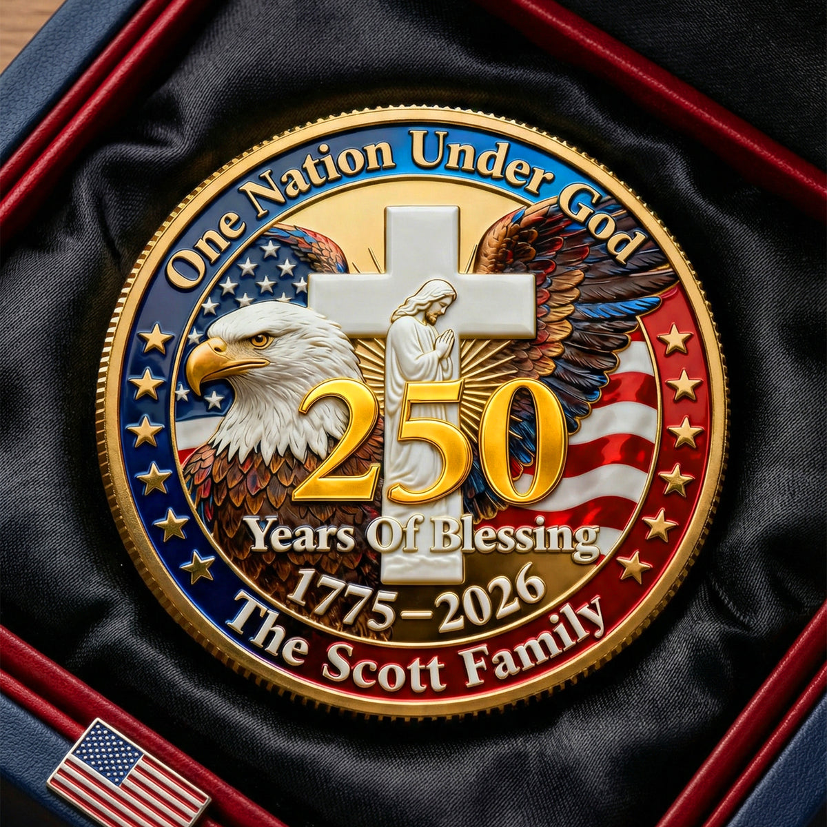 USA 250th Anniversary Printed Metal Coin - Personalized Gifts For Patriots 02huqn260226-Homacus
