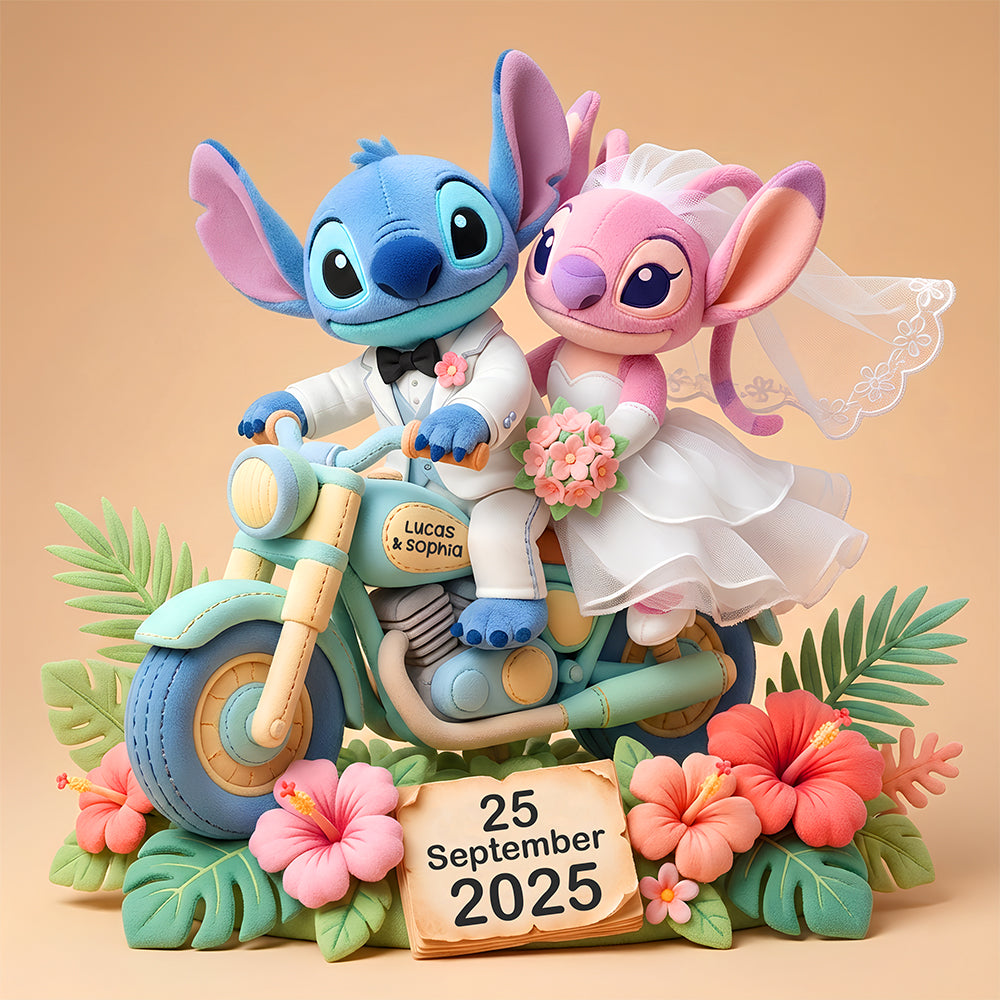 Wedding Couple On Motorbike Custom Shaped Pillow - Personalized Gifts For Couples 02patn161225-Homacus