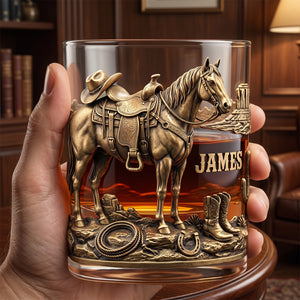 Horse Cowboy Round Glass - Personalized Gifts For Horse Lovers 04TYTN290626-Homacus