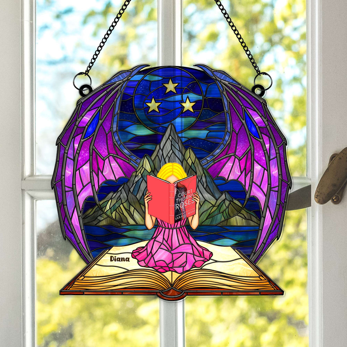 Book Girl Suncatcher Ornament Personalized Gifts for Book Lovers 03NALU250625-Homacus