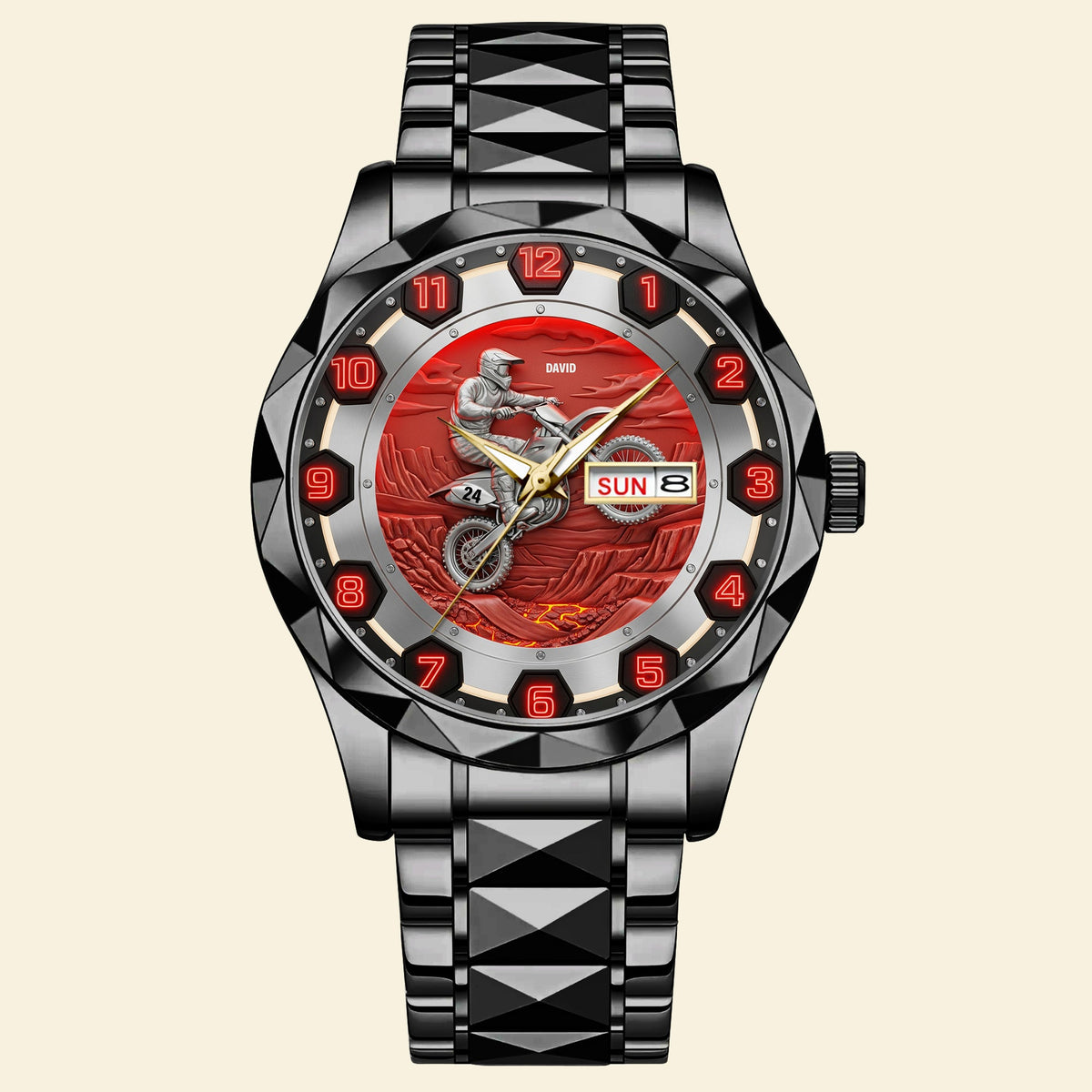 Dirt Bike Riding Stainless Steel Men's Watch Personalized Holiday Gifts For Bikers 03ohtn260725-Homacus