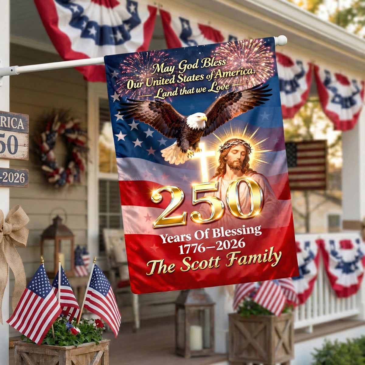250 Years Of Blessing House Flag - Personalized Gifts For Christians 02HUTN260226-Homacus