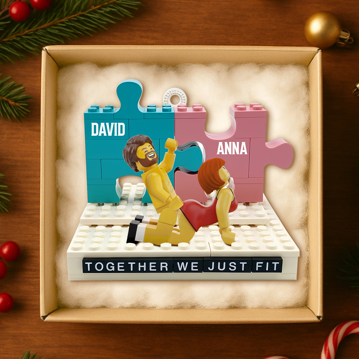 Fit Piece Couple Ornament, Personalized Gifts For Couple 01qhtn011025-Homacus