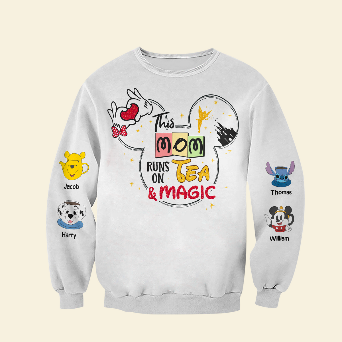 Personalized Gifts For Mom 3D Shirt 02ohpu200325 Mom Runs On Tea & Magic-Homacus