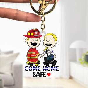 Personalized Gifts For Couple Keychain, Come Home Safe Custom Job Costume 02QHQN130125-Homacus