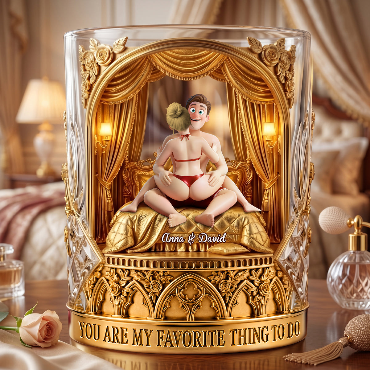 Naughty Couple Round Glass - Personalized Gifts For Couple 04ohlu080626-Homacus