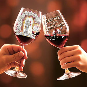 Gothic Wedding Wine Glass - Personalized Gifts For Couple 03ohqn060825-Homacus
