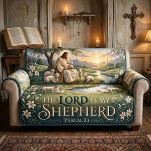 The Lord Is My Shepherd Quilted Sofa Cover - Personalized Gifts For Christians 01tylu230626-Homacus
