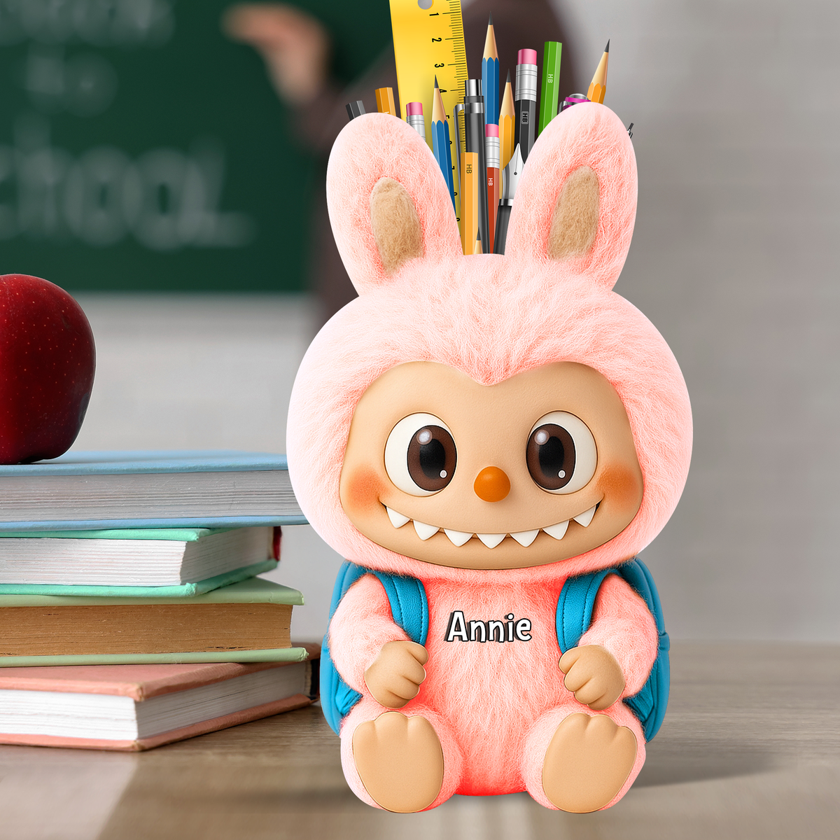 Cute Bunny Wooden Pen Holder Personalized Gifts For Kids 01NALU240725-Homacus