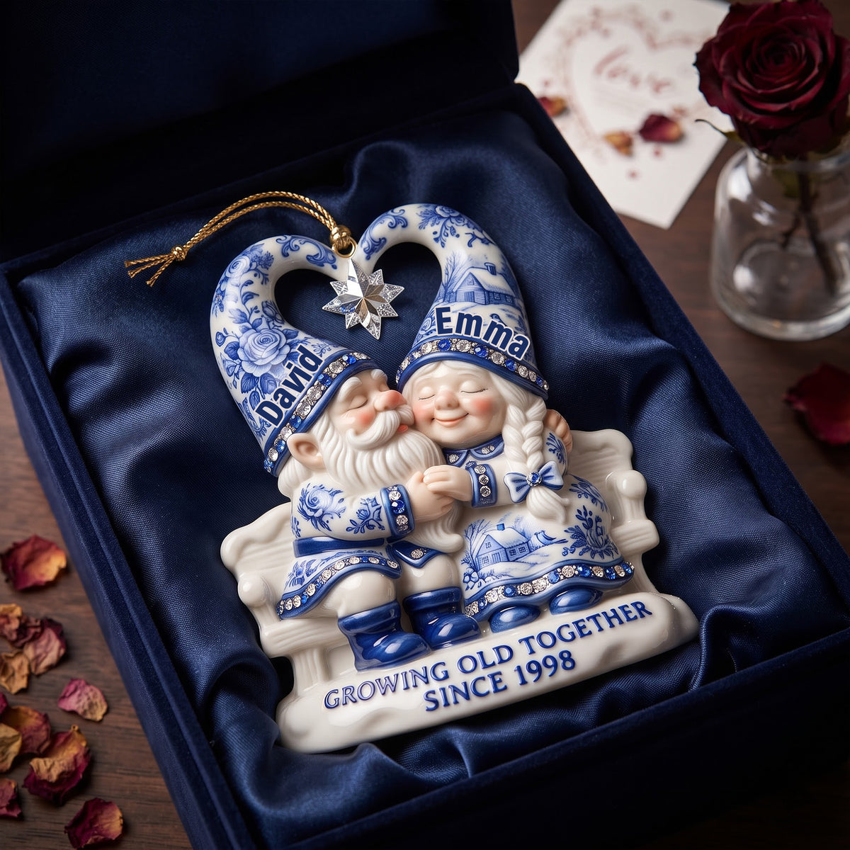 Couple Toile de Jouy Acrylic Ornament - Personalized Christmas Gifts 01pglu050826