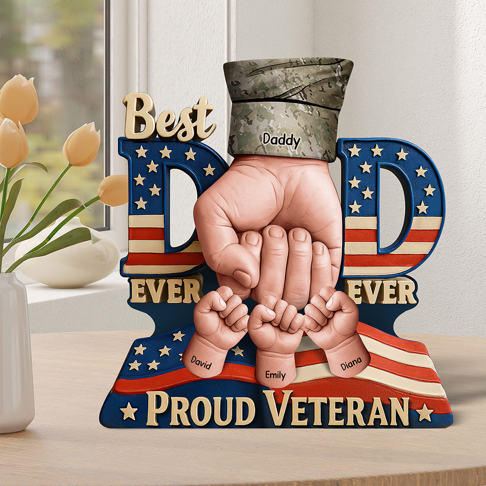 Proud Veteran Dad Acrylic Plaque - Personalized Gifts For Father 04HUQN080525-Homacus