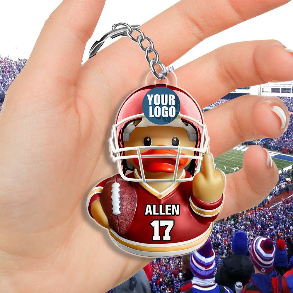 Personalized Gifts For Football Lover Keychain Rubber Duck Football Fans 05HUDT101224-Homacus