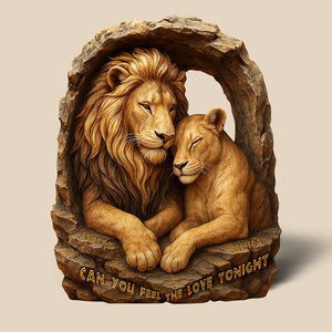 Lion Couple Plaque - Personalized Gifts 04XQQN100425-Homacus